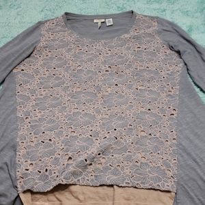 LOGO lace overlay top